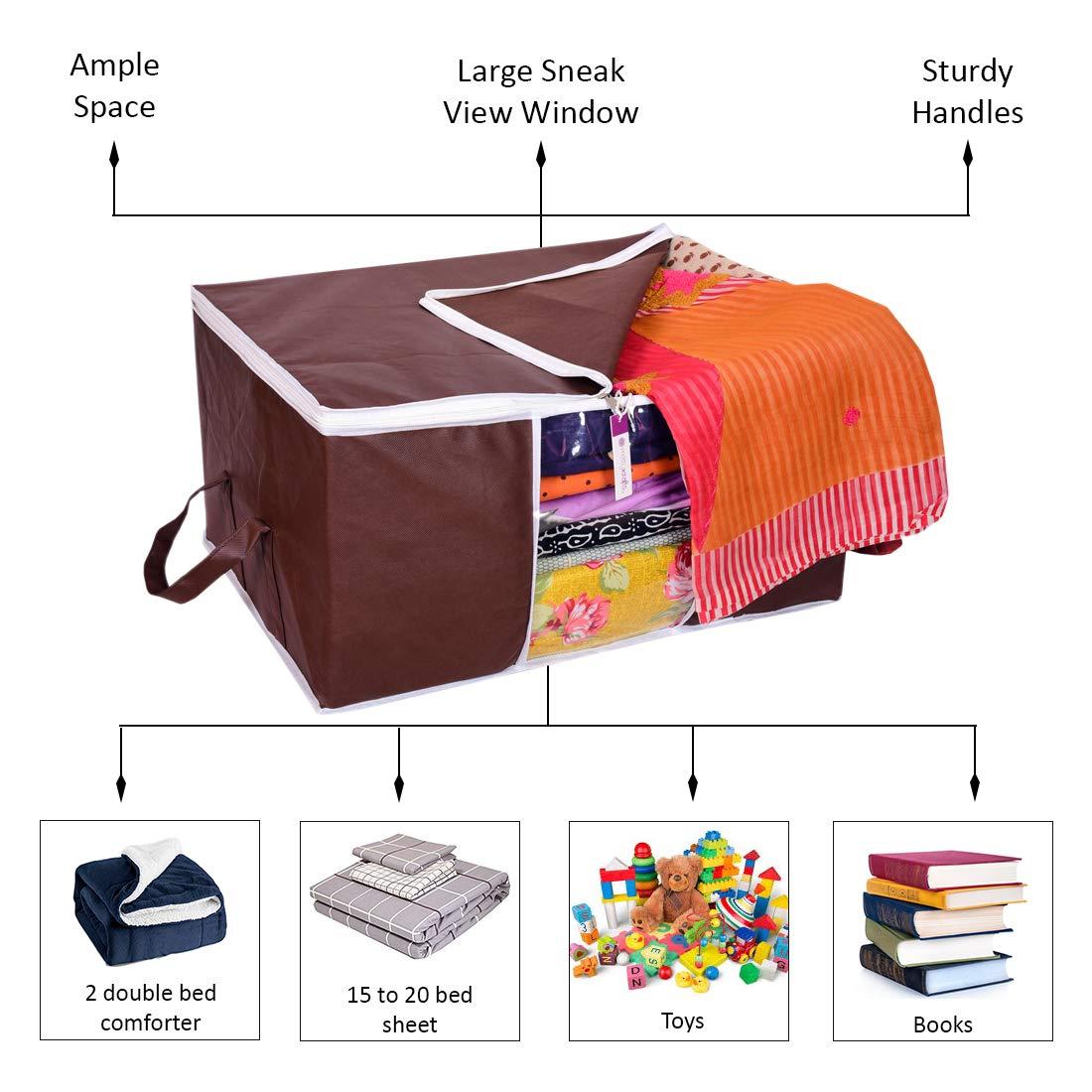 Storage Bag-UnderBed Blanket Storage Bag Covers With Handles(Set of 2)